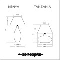 4concepts lampy stołowe Kenya i Tanzania wymiary