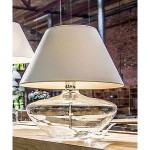 Madrid szklana lampa stołowa 44cm z abażurem 1xE27 4concepts