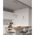 Sollux lampy wiszące drewno i beton Zane 0967