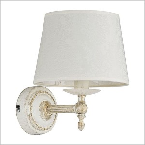 Roksana White kinkiet z jasnym abażurem styl prowansalski 1xE14 Alfa