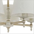 biała postarzana klasyczna lampa wisząca 5 punktów świetlnych Alfa Roksana White 18535