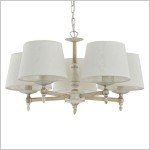 Roksana White żyrandol prowansalski z 5 abażurami 5xE14 Alfa