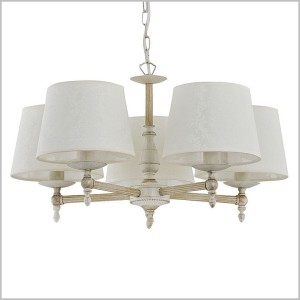 Roksana White żyrandol prowansalski z 5 abażurami 5xE14 Alfa