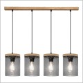 lampa wisząca połączenia szkła i drewna sosnowego Britop Monsun 161859451