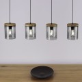 lampa wisząca nad stół 4 klosze ze szkła dymionego Britop Monsun 161859451