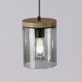 lampa wisząca szkło i drewno Britop Monsun