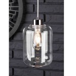 Tarro szklana transparentna lampa wisząca wykończenie chrom 1xE27 Britop