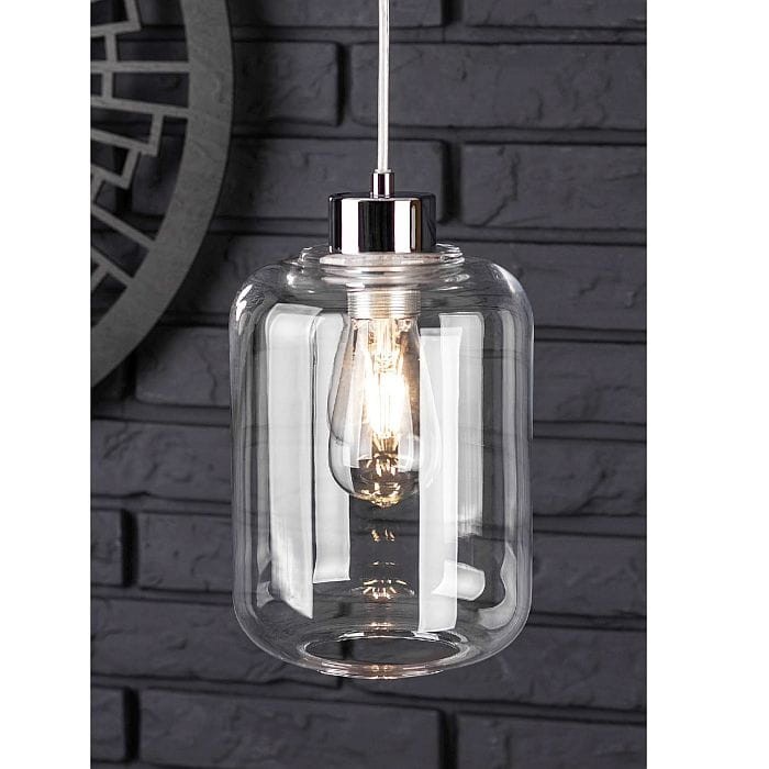 lampa ze szkła transparentnego z elementami chromowanymi Tarro Britop 15880128