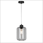 Tarro Grey lampa wisząca ze szkła dymnego z czarnymi elementami 1xE27 Britop