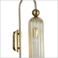 mosiężny kinkiet z bursztynowym kloszem Light Prestige Piega Amber LP-939/1W