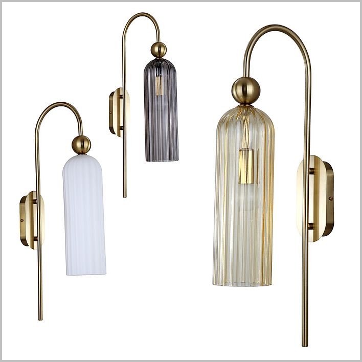 stylowe kinkiety ścienne z wąskim szklanym kloszem Light Prestige Piega LP-939/1W