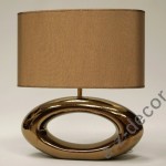 Orea lampa stołowa do salonu 47cm ceramiczna podstawa ciemno-złota abażur beż 1xE27 Envy