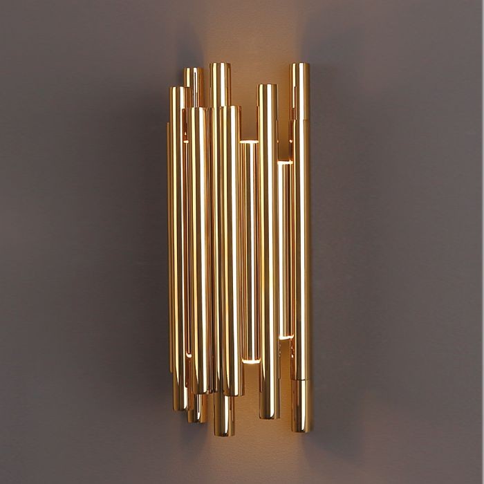kinkiet LED w kształcie organów do salonu Maxlight Organic Gold W0187
