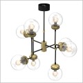 lampa wisząca retro z transparentnymi kloszami Luminex Hydro 1889