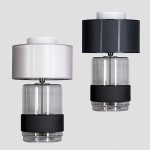 Umbriel Antracite Black szklana lampa stołowa z podwójnym abażurem 1xE27 4concepts