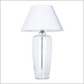szklana lampa transparentna z białym abażurem 4concepts Bilbao L019031215