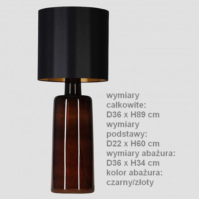 lampa Madera Chocolate abażur walec czarno złoty 4concepts L252314382