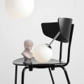 lampa wisząca chrom i biała szklana kula Bosso Mini Chrom Aldex