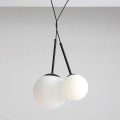czarne lampy wiszące z białym kloszem Bosso Mini Black Aldex