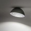 asymetryczny czarny plafon srebrne wnętrze Sfera 35 cm Sigma