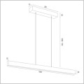 Argon Balans wisząca lampa belka szerokość 100 cm