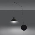 czarna lampa ścienno sufitowa Emibig Abramo 1 Black 160/1