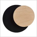 czarny kinkiet metal drewno Emibig Circle 1A Black 970/2