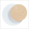 biały kinkiet drewniana przesłona Emibig Circle 1A White 970/1