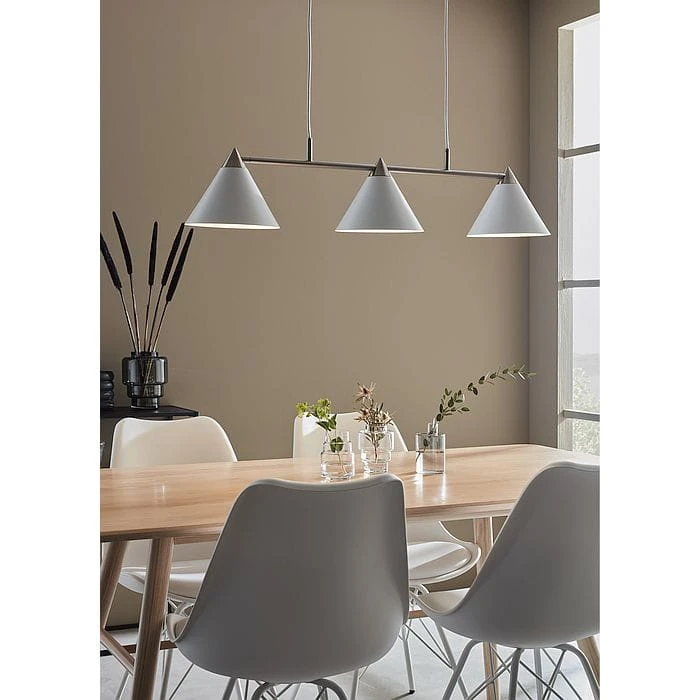 lampa wisząca do jadalni 3 białe klosze Marksjold Klint 108075