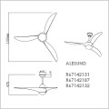 Reality Alesund wentylator sufitowy z lampą średnica 115 cm