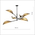 lampa wisząca średnica 102 cm Emibig Lotus 6 Black/Rattan 1108-6