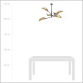 Emibig Lotus 6 Black/Rattan 1108-6 lampa do salonu wysokość 51 cm