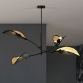 żyrandol czteropłomienny do salonu Emibig Lotus 4 Black/Gold 1158-4