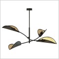lampa wisząca 4 klosze w kształcie liści Emibig Lotus 4 Black/Gold 1158-4