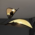 lampa wisząca ażurowe klosze w kształcie liści Emibig Lotus 4 Black/Gold 1158-4