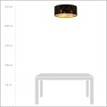 lampa sufitowa wysokość 20 cm do salonu i kuchni Emibig Aston-Black Gold 1148-3