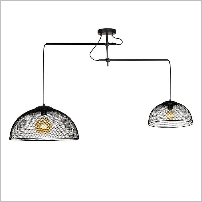 duża czarna lampa wisząca z dwoma kloszami Maxlight Concept P0455