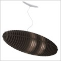 Tar Zeppelin Round czarna designerska lampa wisząca ze sklejki brzozowej