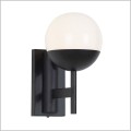 czarny kinkiet z białą kulą Maxlight Dallas W0255