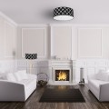 lampa sufitowa do salonu czarna z białym wzorem koniczyny marokańskiej aranżacja Milagro Pierre Black