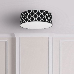 Pierre Black lampa sufitowa 70 cm z abażurem szaro białym 1xE27 Milagro