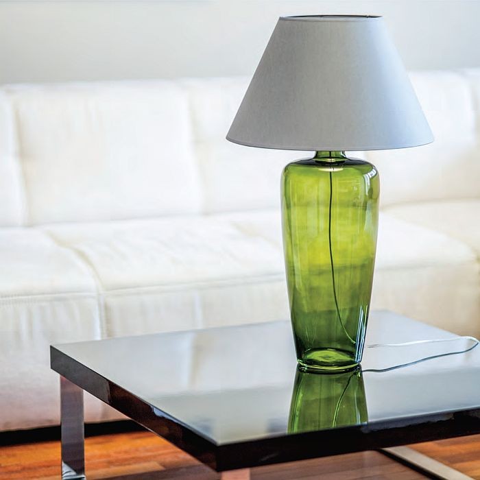 4concepts lampa stołowa Bilbao Green z szarym abażurem