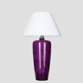 szklana lampa stołowa z białym abażurem Bilbao Violet 4concepts L019711215