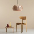 lampa wisząca do jadalni z forniru bukowego 45 cm Aldex Nature Dark L