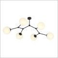 czarna lampa sufitowa z białymi kloszami Emibig Space 6 Black/Opal 1133/6