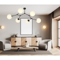 czarna lampa sufitowa do nowoczesnego salonu Emibig Space 6 Black/Opal 1133/6