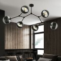 czarna lampa sufitowa transparentne klosze z czarnym pasem Emibig Space 6 Black/Stripe 1135/6