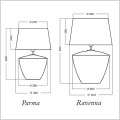 4concepts lampy szklane Ravenna i Parma zestawienie wielkości