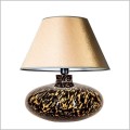 szklana lampa stołowa hand made czarno-bursztynowa Tanzania 4concepts L005092207