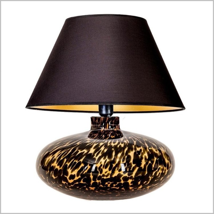 lampa stołowa szkło ręcznie formowane czarno-bursztynowe Tanzania 4concepts L005092214